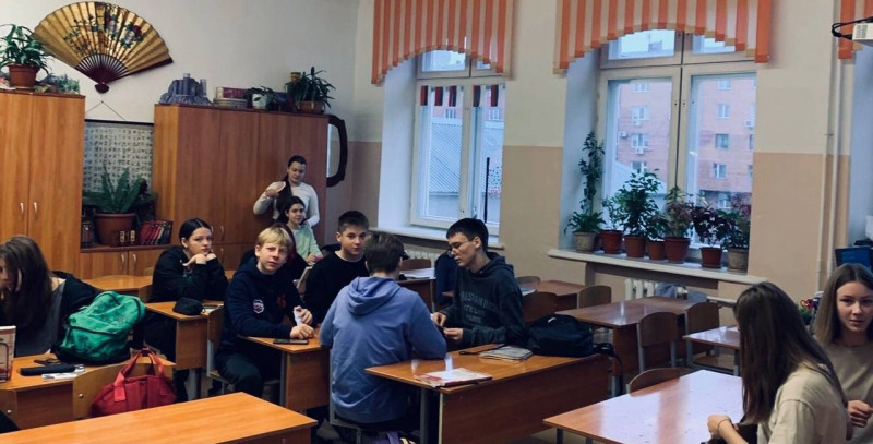 В школе на практике
